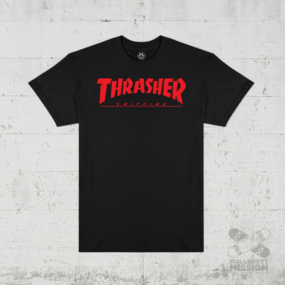 Thrasher x Spitfire T-Shirt Big Head Jake black - Rollbrett Mission