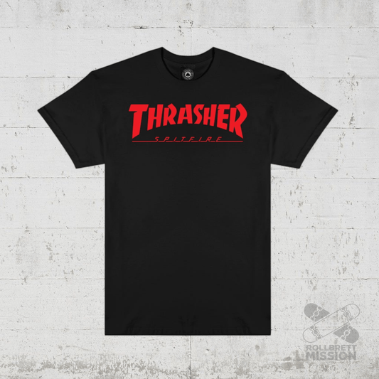 Thrasher x Spitfire T-Shirt Big Head Jake black - Rollbrett Mission