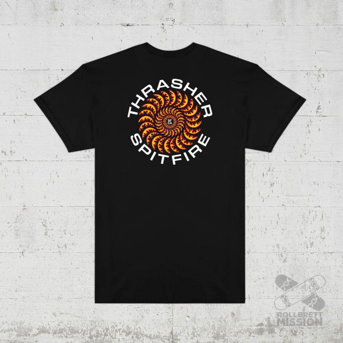 Thrasher x Spitfire T-Shirt Classic Swirl black - Rollbrett Mission