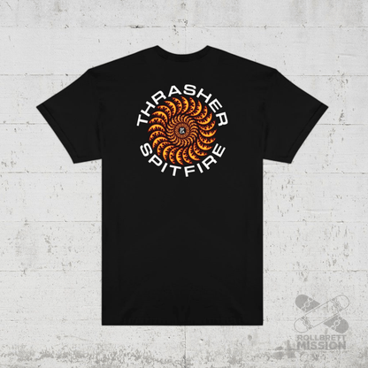 Thrasher x Spitfire T-Shirt Classic Swirl black - Rollbrett Mission