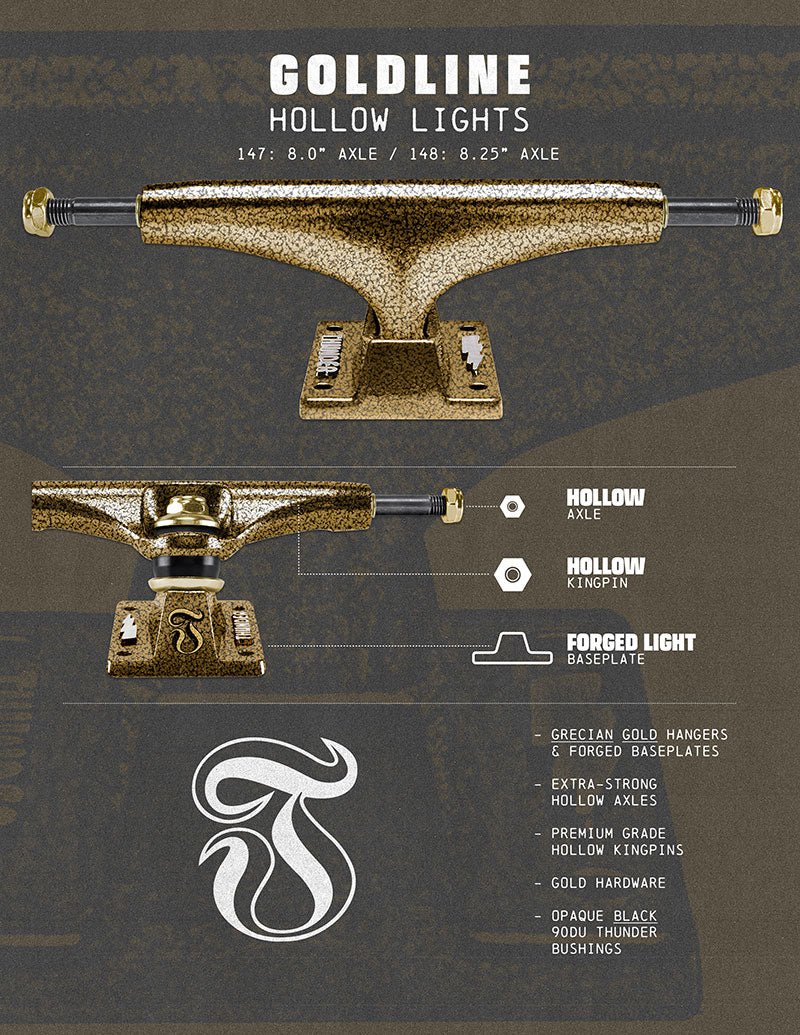 Thunder 147 Hollow Lights Goldline 8.0" Truck - Skateboard-Achsen - Rollbrett Mission