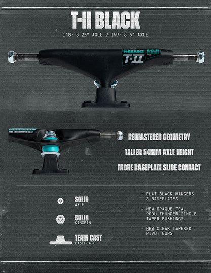 Thunder 149 T - II Truck matte black - Skateboard - Achsen - Rollbrett Mission