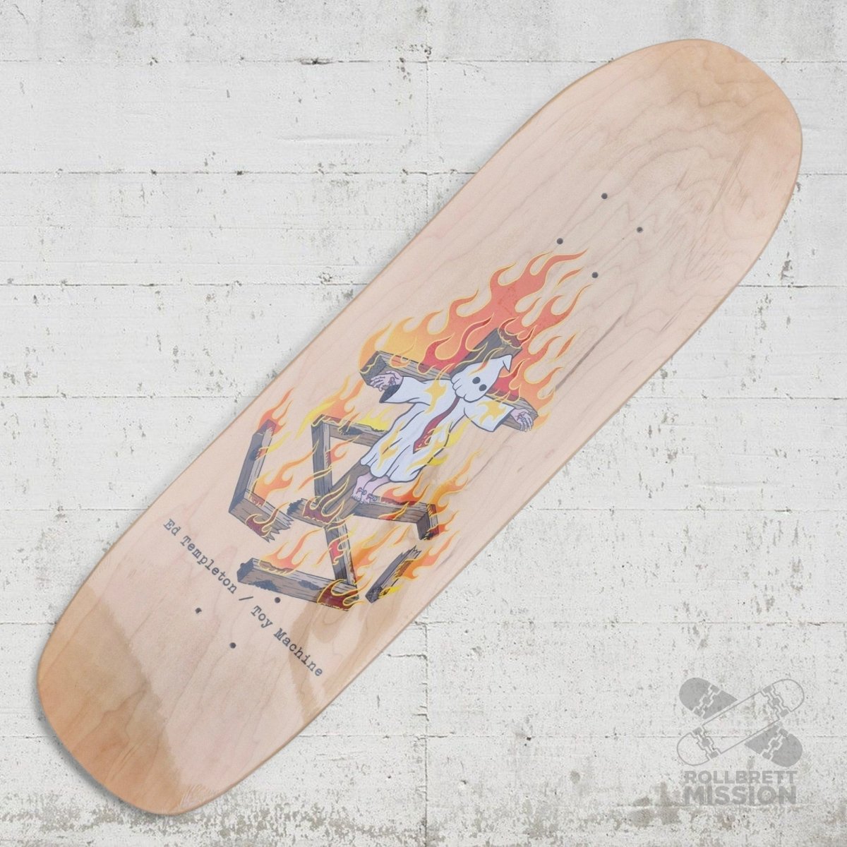 Toy Machine Templeton Charred Cross 9.0 Shaped Deck - Skateboard - Decks - Rollbrett Mission