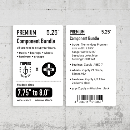 Tremendous Premium Component Bundle 5.25 / 7.75" - 8.0" - Skateboard - Teile - Rollbrett Mission