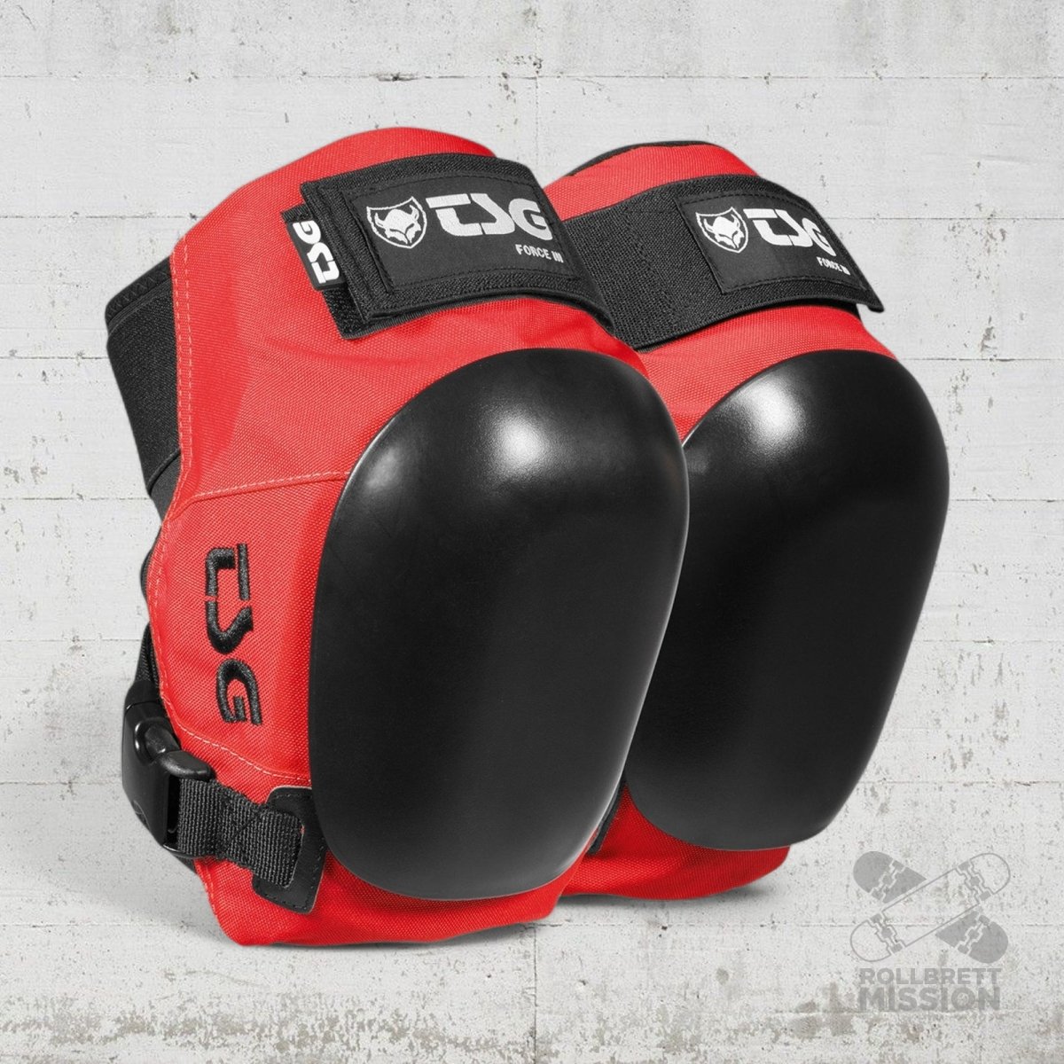 TSG Force III red Knee Pads Knieschoner - Skateboarding - Schutzausrüstung - Rollbrett Mission