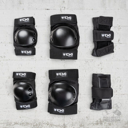 TSG Junior Protection Set black - Skateboarding-Schutzausrüstung - Rollbrett Mission