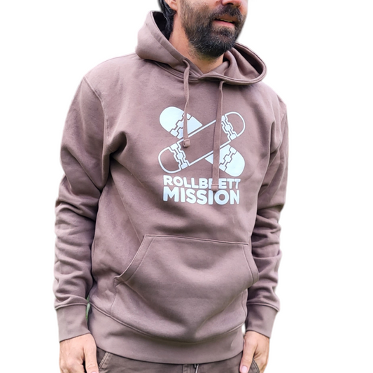 Rollbrett Mission Classic Hoodie mokka - Shirts & Tops - Rollbrett Mission