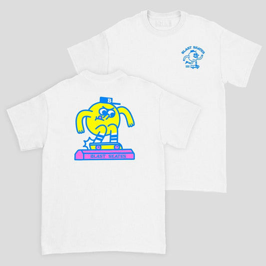 Blast Skates T-Shirt Mascot Curb Club white - Rollbrett Mission