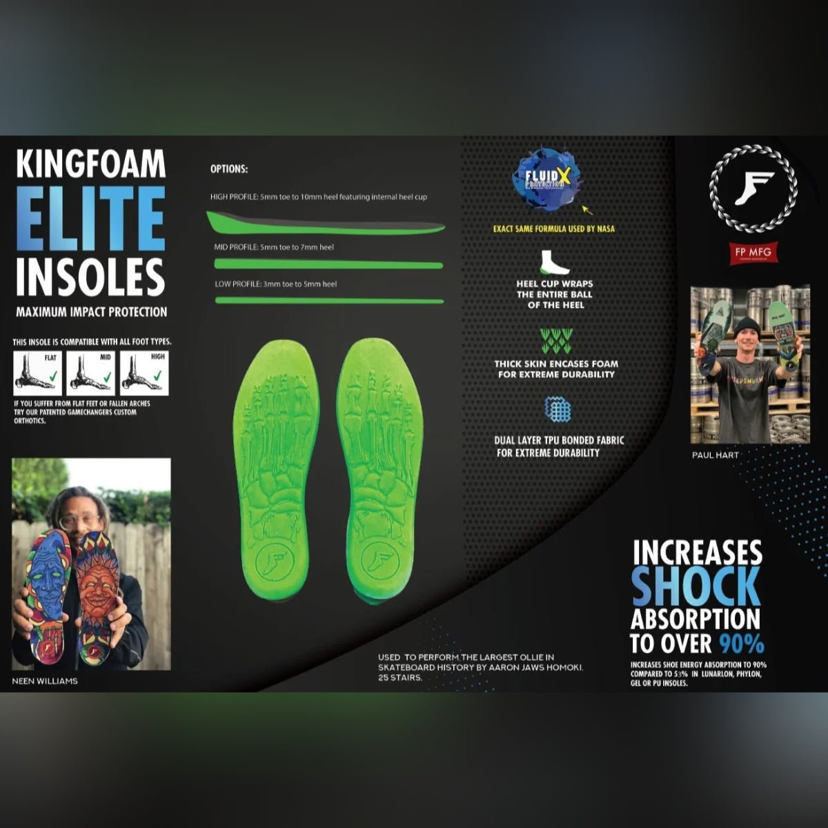 Footprint Insoles FP Kingfoam Elite High Classic - Skateboard-Kleinteile - Rollbrett Mission