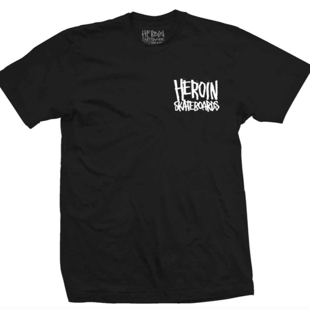 Heroin Skateboards Wide Boy T-Shirt black - Rollbrett Mission