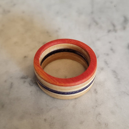 Hotsourkraut Skateboard-Holzring Recycling orange lila 18mm/56 - Schmuck - Rollbrett Mission