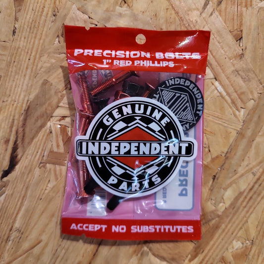 Independent 1" Kreuz Montageschrauben Bolts red - Rollbrett Mission
