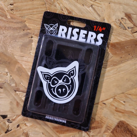 Pig 1/4" 6mm Hard Riserpads black - Rollbrett Mission