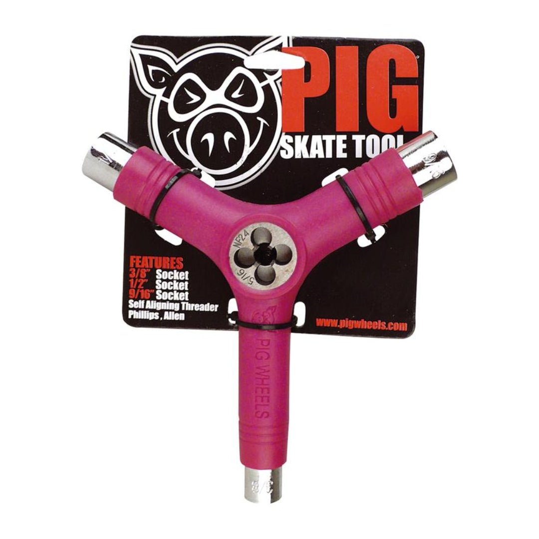 Pig Skate Tool mit Gewindeschneider Werkzeug pink Rollbrett Mission