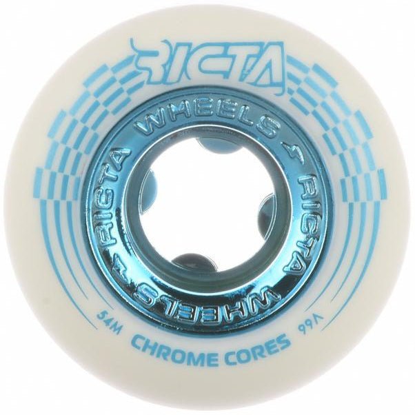 Ricta Chrome Core Wheels 99A white-teal - Skateboard-Rollen - Rollbrett Mission
