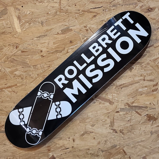 Rollbrett Mission Black Logo 7.5 Mini Kids Deck - Skateboard-Decks - Rollbrett Mission