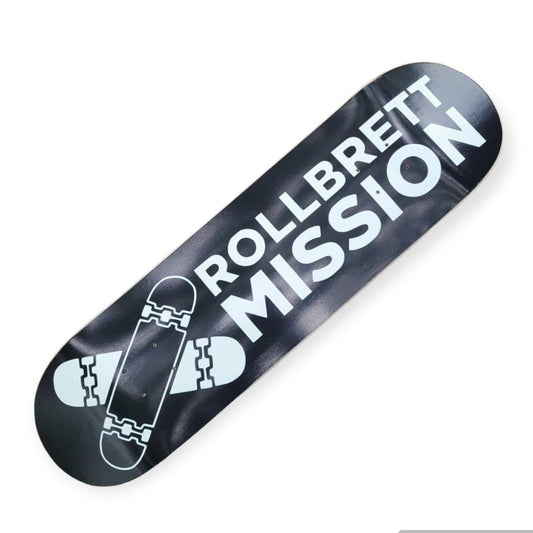 Rollbrett Mission Black Logo Deep Concave Deck - Skateboard-Decks - Rollbrett Mission