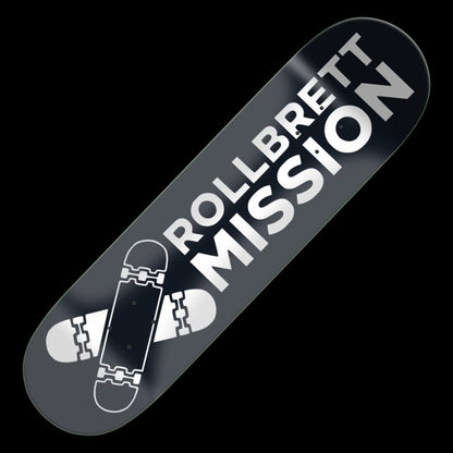 Rollbrett Mission Black Logo Medium Concave Deck - Skateboard-Decks - Rollbrett Mission
