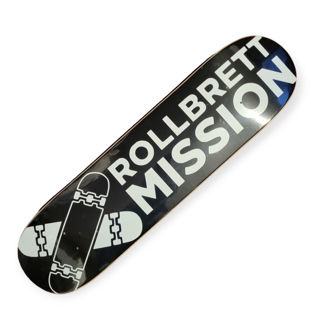 Rollbrett Mission Black Logo Mini Kids Deck - Skateboard-Decks - Rollbrett Mission