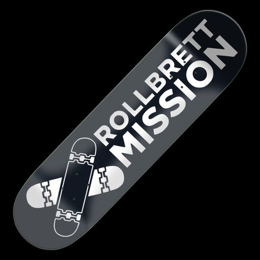 Rollbrett Mission Black Logo Twintail Deck - Skateboard-Decks - Rollbrett Mission