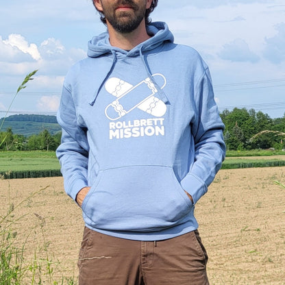 Rollbrett Mission Classic Hoodie Mineralblau - Shirts & Tops - Rollbrett Mission