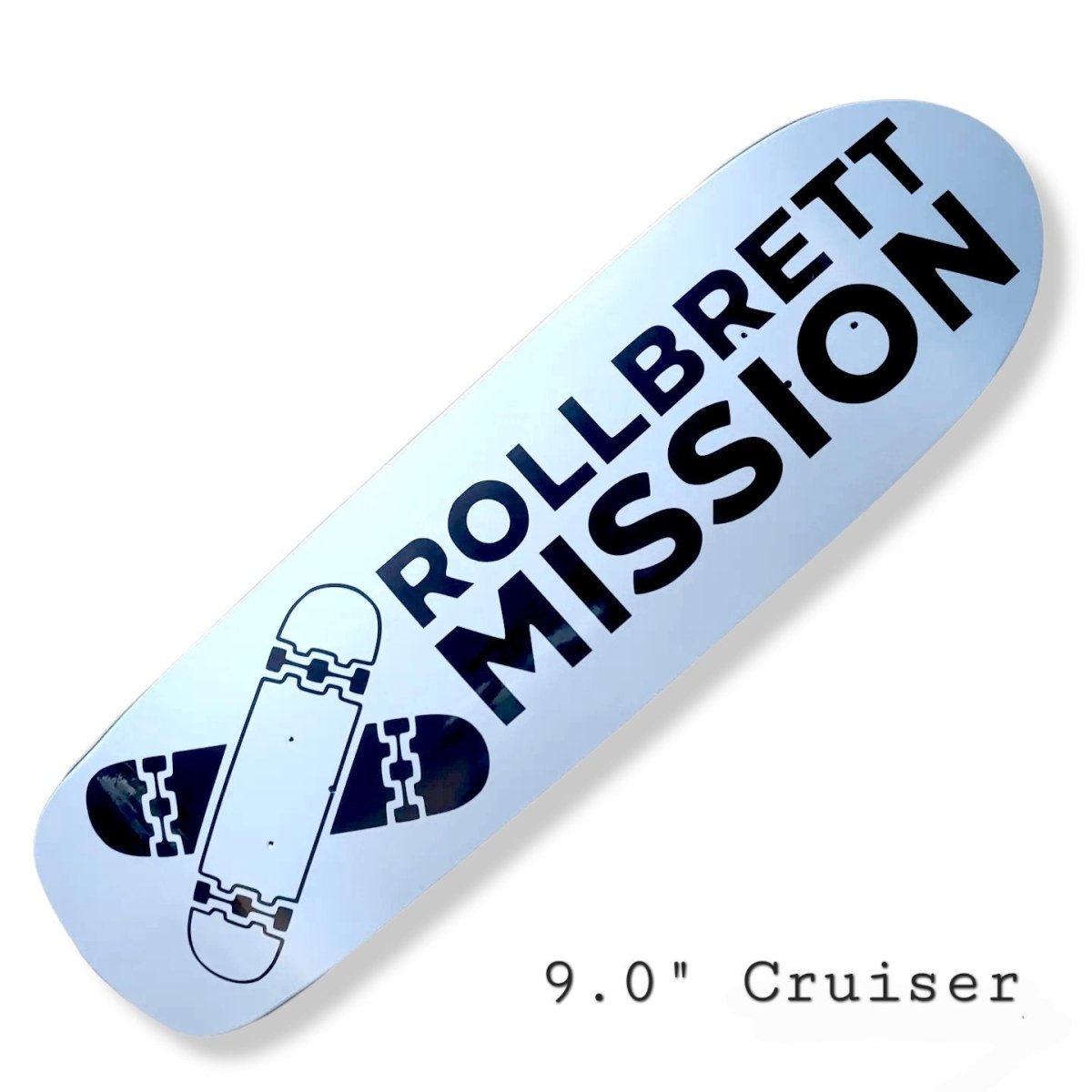 Rollbrett Mission Classic Logo Cruiser Deck 9.0" - Skateboard-Decks - Rollbrett Mission