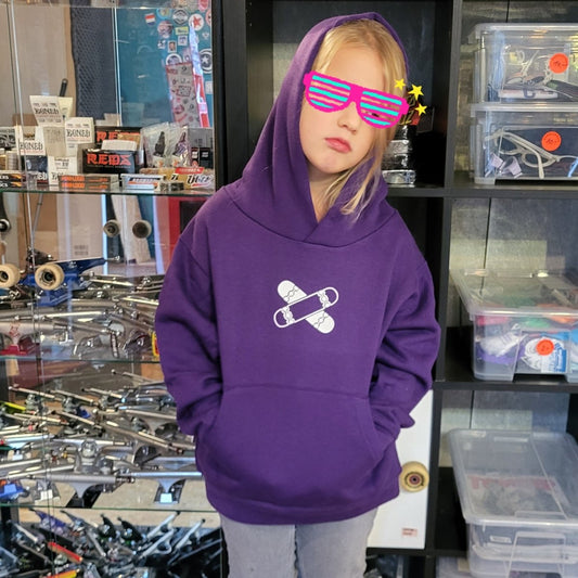 Rollbrett Mission Kids Hoodie Old School purple - Shirts & Tops - Rollbrett Mission