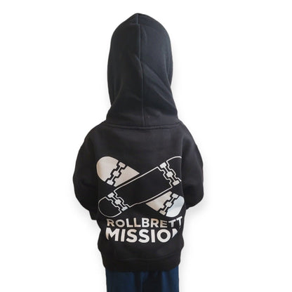 Rollbrett Mission Kids Hoodie Old School schwarz - Shirts & Tops - Rollbrett Mission