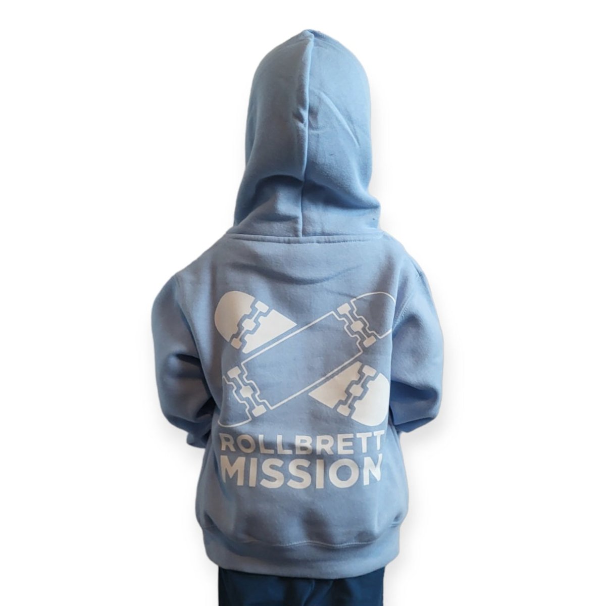 Rollbrett Mission Kids Hoodie Old School sky blue - Shirts & Tops - Rollbrett Mission