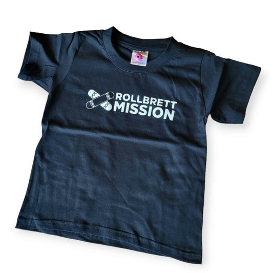 Rollbrett Mission Kids T-Shirt Bar Logo schwarz - Shirts & Tops - Rollbrett Mission