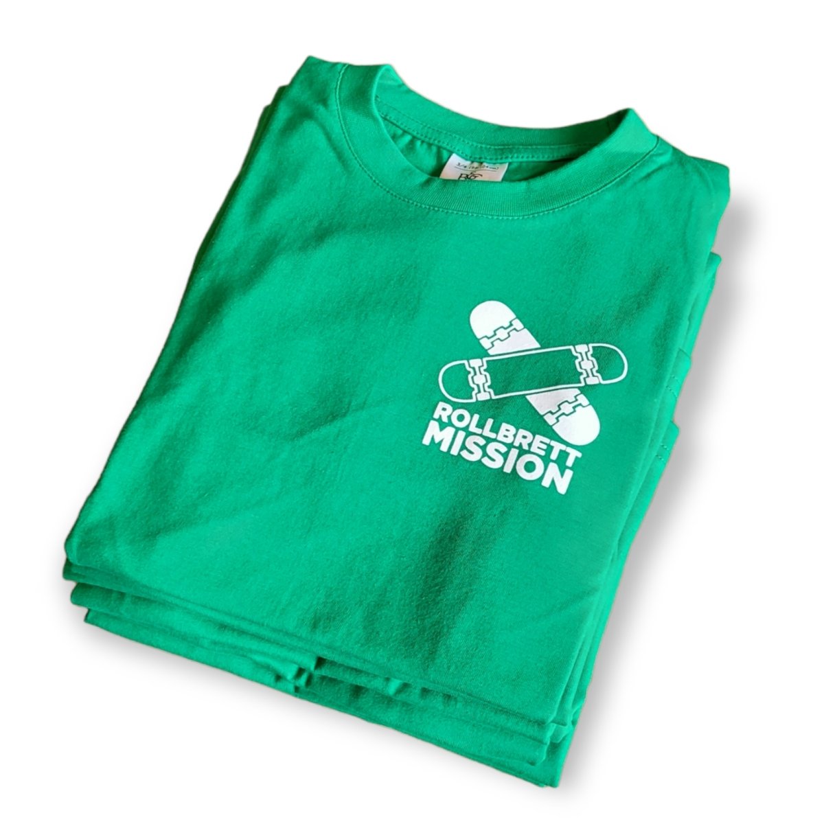 Rollbrett Mission Kids T-Shirt Mini Logo grün - Shirts & Tops - Rollbrett Mission