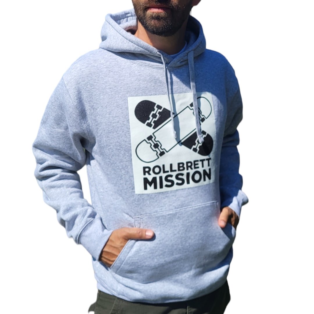 Rollbrett Mission Kubus Hoodie light grey - Shirts & Tops - Rollbrett Mission