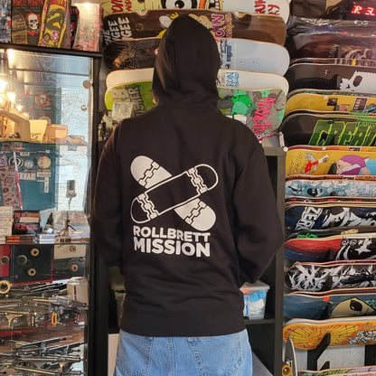 Rollbrett Mission Old School Hoodie black - Shirts & Tops - Rollbrett Mission