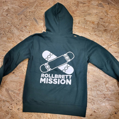 Rollbrett Mission Old School Hoodie bottle green - Shirts & Tops - Rollbrett Mission