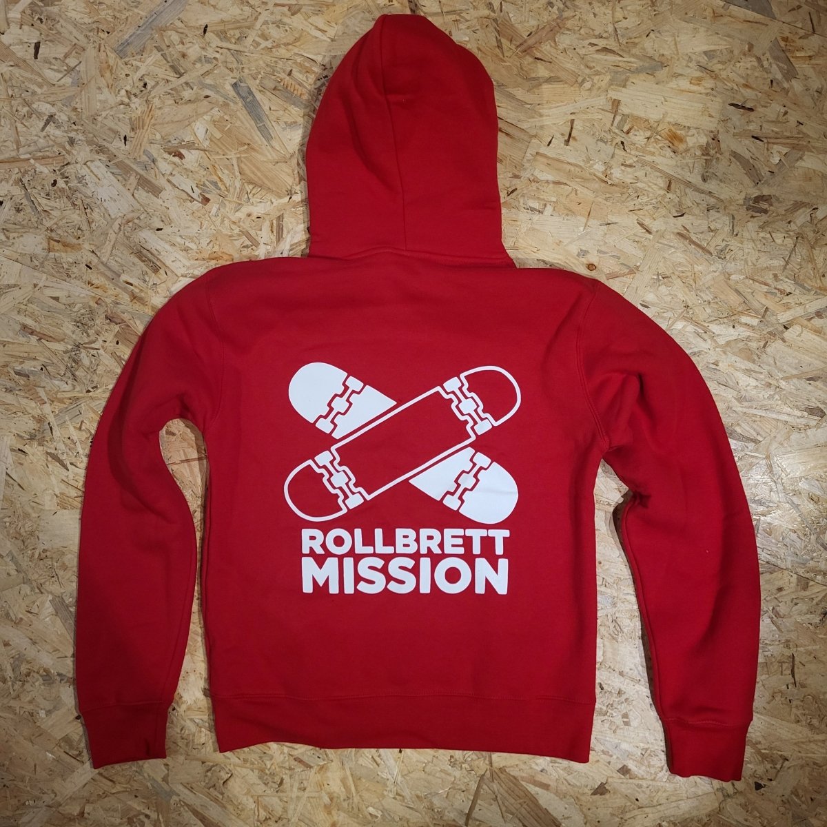 Rollbrett Mission Old School Hoodie red - Shirts & Tops - Rollbrett Mission