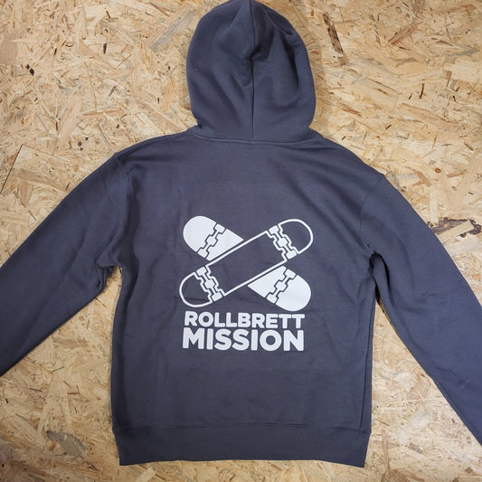 Rollbrett Mission Old School Hoodie solid grey - Shirts & Tops - Rollbrett Mission