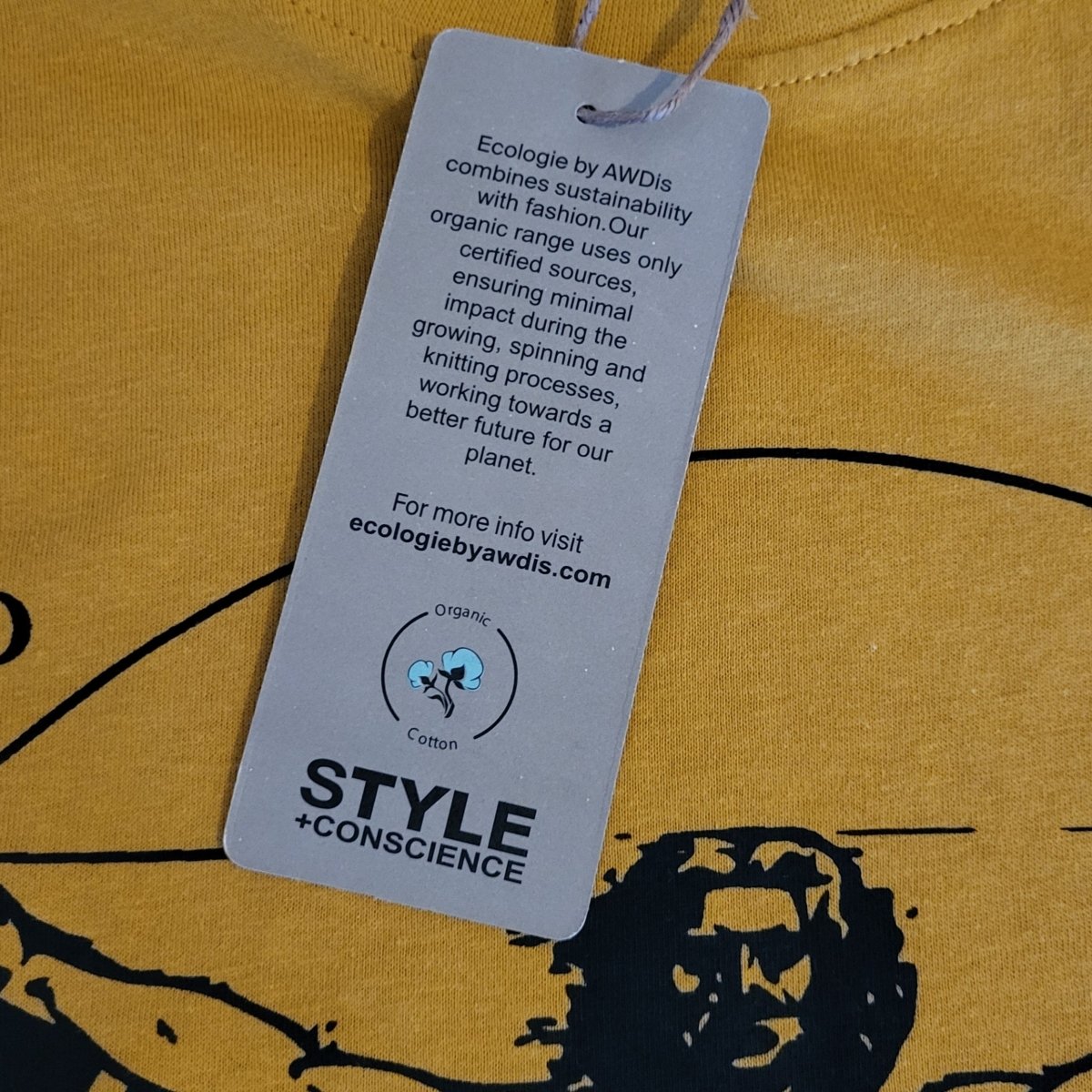 Rollbrett Mission Organic Big Vitruvian T-Shirt mustard - Shirts & Tops - Rollbrett Mission