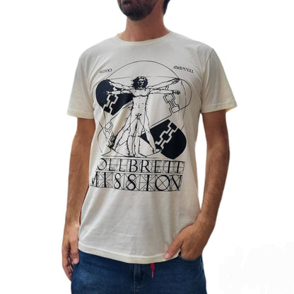 Rollbrett Mission Organic Big Vitruvian T-Shirt natural - Shirts & Tops - Rollbrett Mission