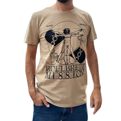 Rollbrett Mission Organic Big Vitruvian T-Shirt sand - Shirts & Tops - Rollbrett Mission