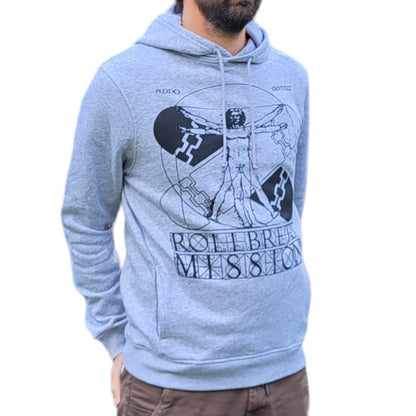 Rollbrett Mission Organic Vitruvian Hoodie graumeliert - Shirts & Tops - Rollbrett Mission