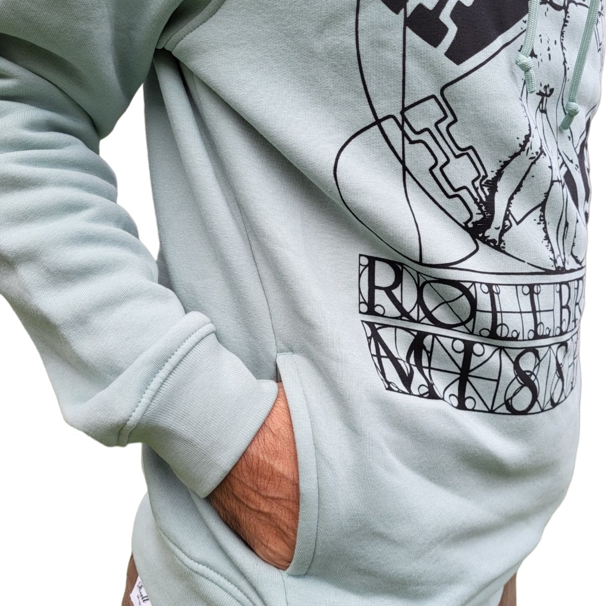 Rollbrett Mission Organic Vitruvian Hoodie salbei - Shirts & Tops - Rollbrett Mission