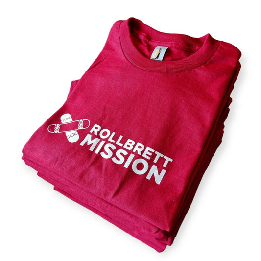 Rollbrett Mission Premium Bar Logo T-Shirt kardinalrot - Shirts & Tops - Rollbrett Mission