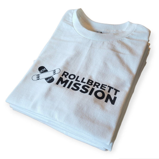 Rollbrett Mission Premium Bar Logo T-Shirt weiß - Shirts & Tops - Rollbrett Mission