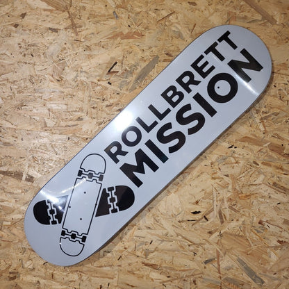 Rollbrett Mission White Classic Logo Deep Concave Deck - Skateboard-Decks - Rollbrett Mission