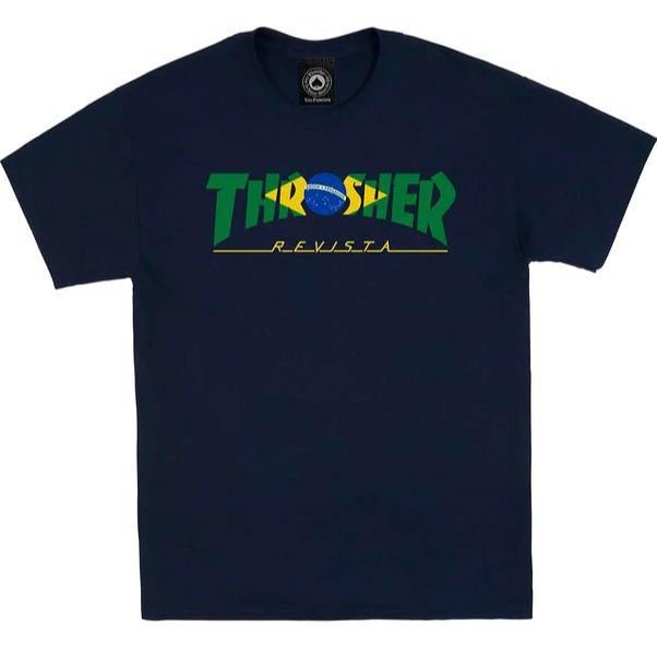Thrasher T-Shirt Brazil Revista navy - Rollbrett Mission