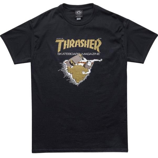 Thrasher T-Shirt First Cover black gold - Rollbrett Mission