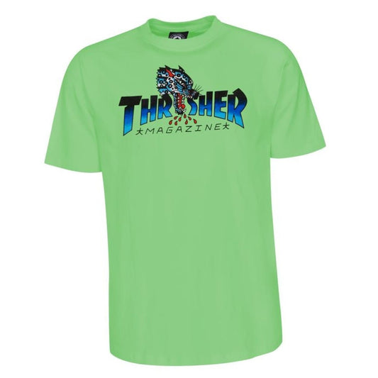 Thrasher T-Shirt Leopard Mag mint - Rollbrett Mission