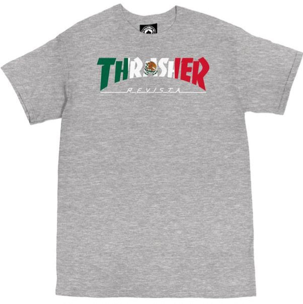 Thrasher T-Shirt Mexico Revista grey - Rollbrett Mission