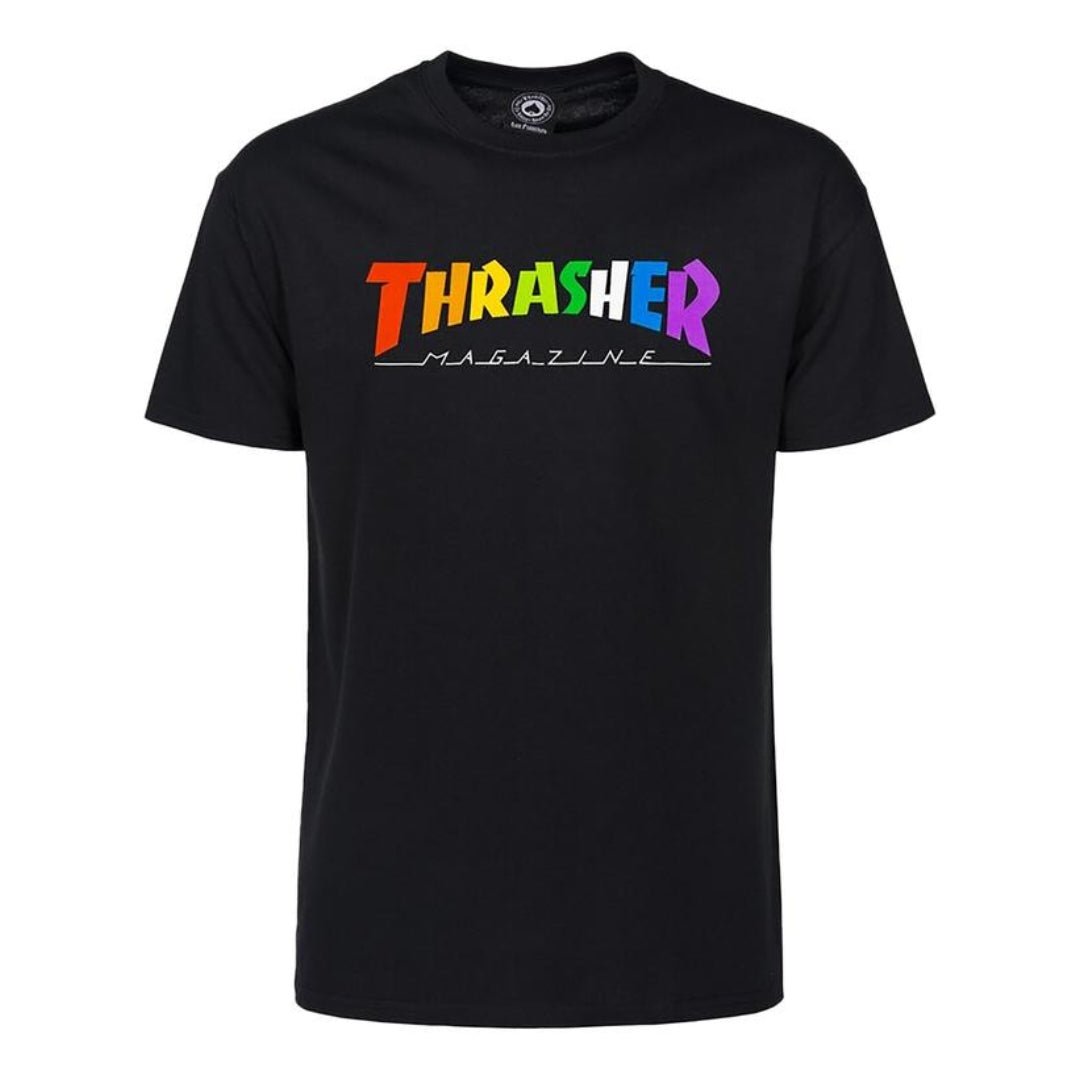 Thrasher T-Shirt Rainbow Mag black - Rollbrett Mission