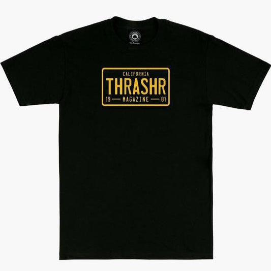 Thrasher T-Shirt Skate License Plate black - Rollbrett Mission